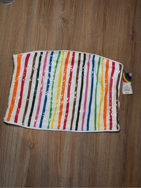Pride Rainbow Sequin Stripe Tube Top - White Multi
